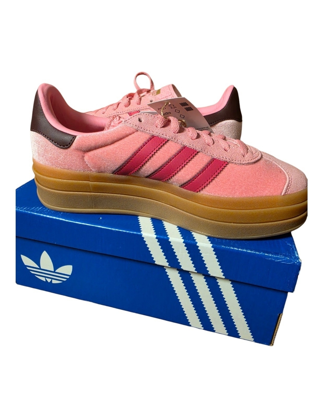 Adidas Gazelle Bold J Women's Size 6 Shoes Pink Gum Lot Shoes - Picture 2 of 6